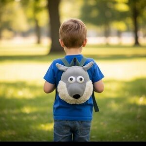 Vintage Plushy Dog Backpack